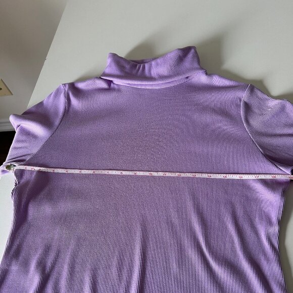 XL Slim Fit Simons Lilac Purple Ribbed Turtleneck - Picture 7 of 10